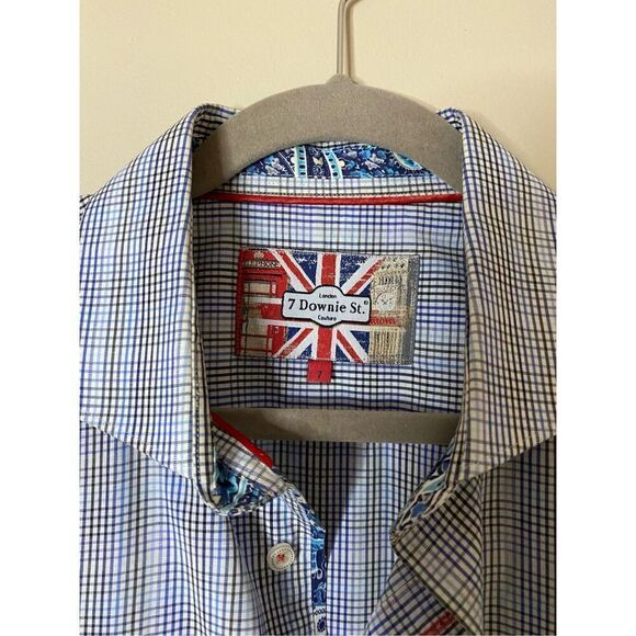 Size 7= XL 7 Downey St. check dress shirt, 100% cotton. Measurements provided. - Picture 7 of 12